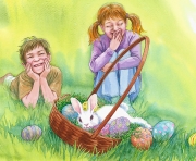 Children with Easter Bunny