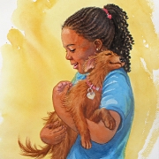 Girl Holding Dog