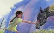 Girl Comforts Horse